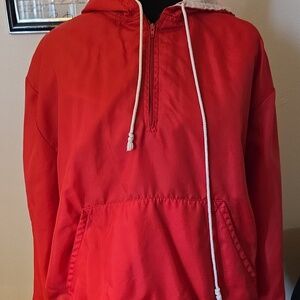 Holloway Red Varsity Pullover Hoodie Jacket